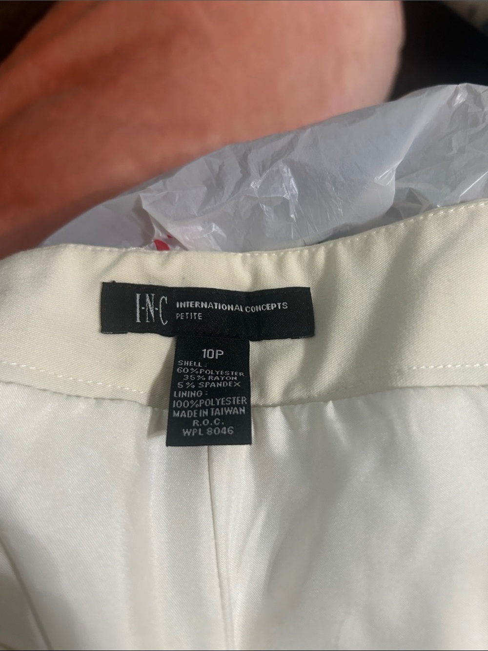 INC International Concepts Petite Cream Dress Pants